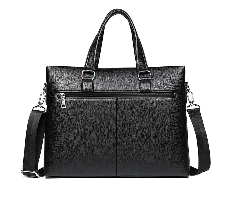 New Fashion 14 Inch Laptop Bag Men's Leather Business Briefcase Casual Man Shoulder Bag Male Handbag Travel Tote