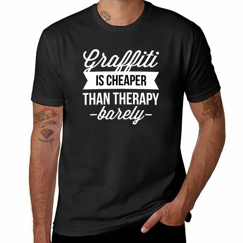 Grafiti lebih murah daripada terapi-hampir tidak T-Shirt lengan pendek tee kosong ukuran besar pria t shirt