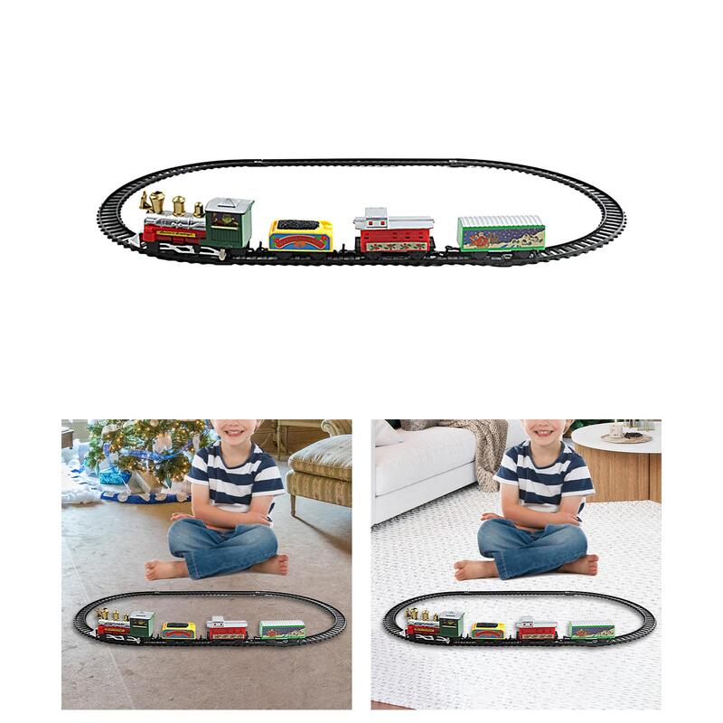 Kids Electric Train Sets Christmas Tree Decors Kid Toys Kid Train Playset Toy for Preschool Boys Toddlers Age 3~6 Birthday Gifts