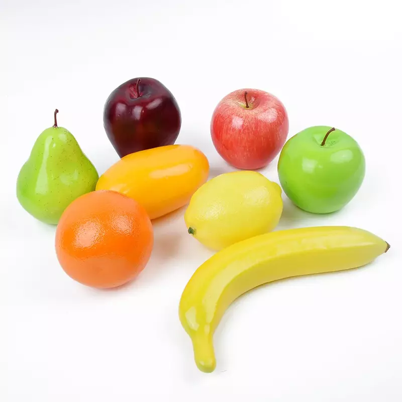 Fruits Lifelike 8Pcs Artificial Fruit Set Long Lasting Variety Artificial Kitchen Table DIY Decoration High Quality