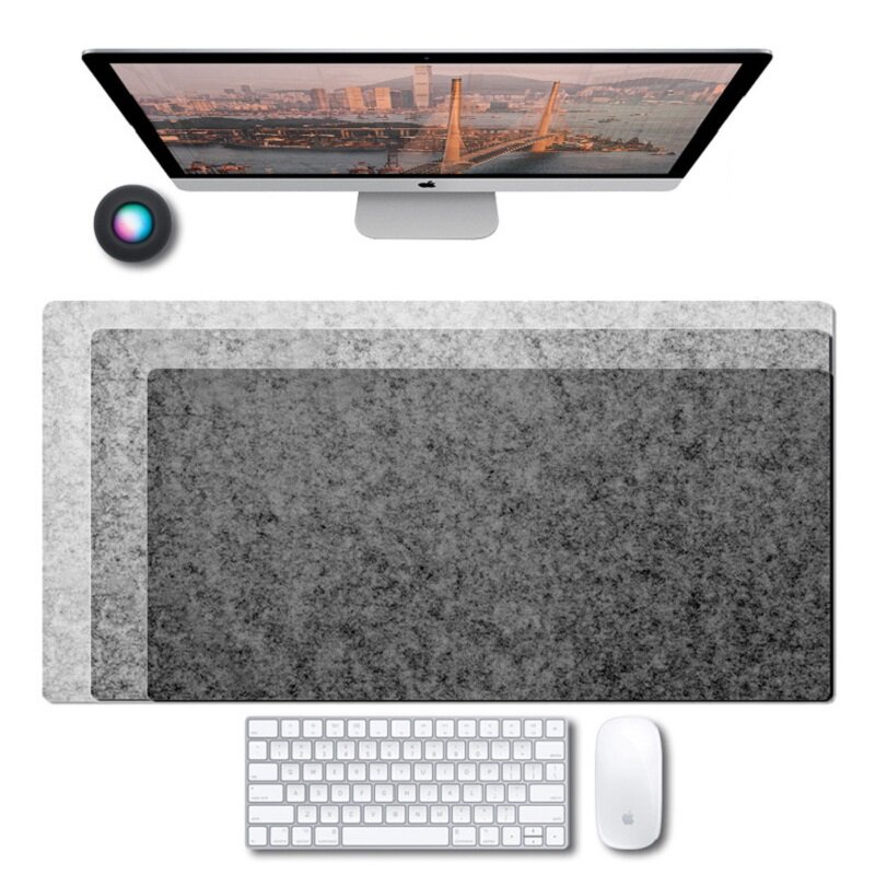 Soft Breathable Large Computer Desk Mat Wool Felt Laptop Anti-Slip Mats Gamer Mouse Pad Simple and Comfortable for Cold Weather
