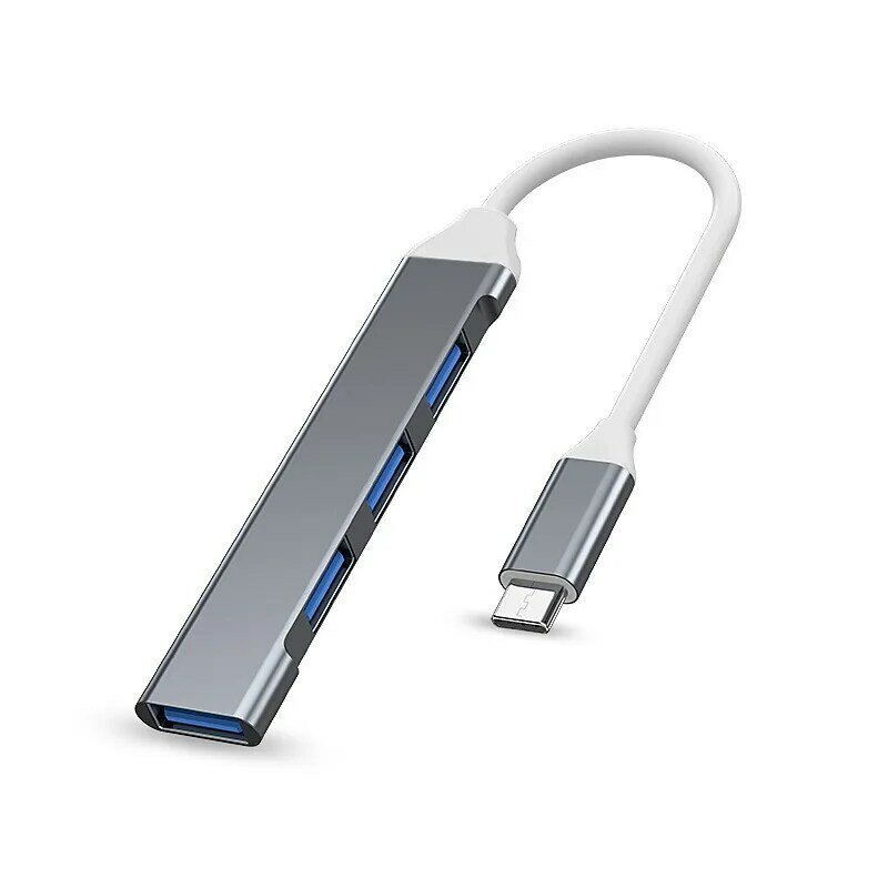 Alta Velocidade USB Hub 3.0 Tipo C 4 Portas, OTG Splitter, Multiport Docking Stations, Acessórios de computador para Mac Book Pro e iPhone