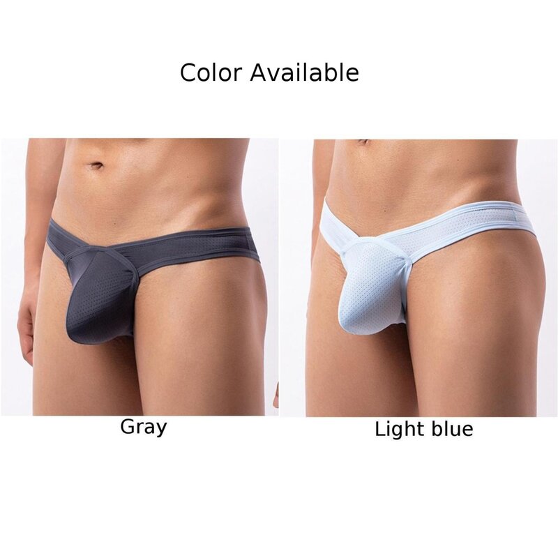 Celana dalam pria untuk pakaian dalam seksi jala celana dalam kantung tembus udara Lingerie erotis naik rendah T Back celana dalam elastis Bikini Sensual