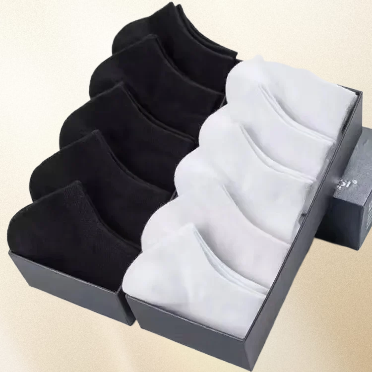 Calcetines tobilleros transpirables para hombre, medias finas de algodón y poliéster suave, informales, color negro, para primavera y verano, 10 pares