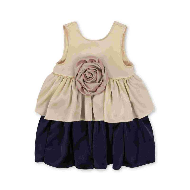 Gaun anak perempuan 2024 musim semi dan musim panas seri KS gaun bayi mawar kecil pesta ulang tahun tanpa lengan gaun putri