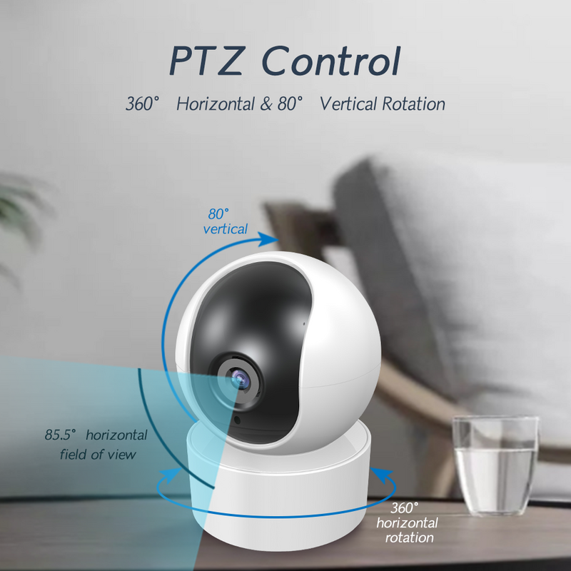PGST – caméra de surveillance intérieure IP 1080P, dispositif de sécurité sans fil, babyphone vidéo, avec Vision nocturne, détection humaine, compatible avec tuya PG107