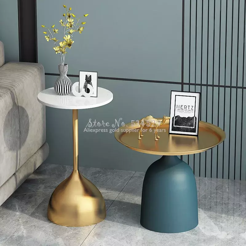 Massiv metall Unterstützung nordischen kreativen Marmor kleinen Tee tisch Hoch temperatur Nano Farbe Handwerk Wohnzimmer Beistell tische
