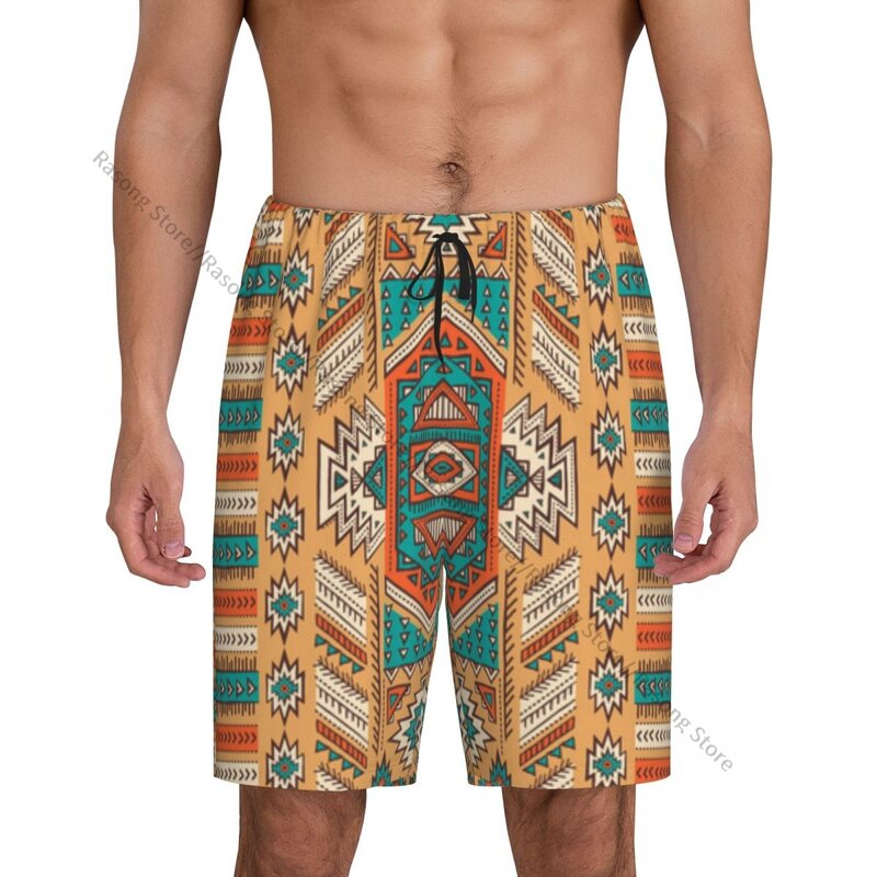 Племенной секретный племя узор в богемном стиле пижама брюки для мужчин домашние короткие брюки Мужская Бытовая Одежда