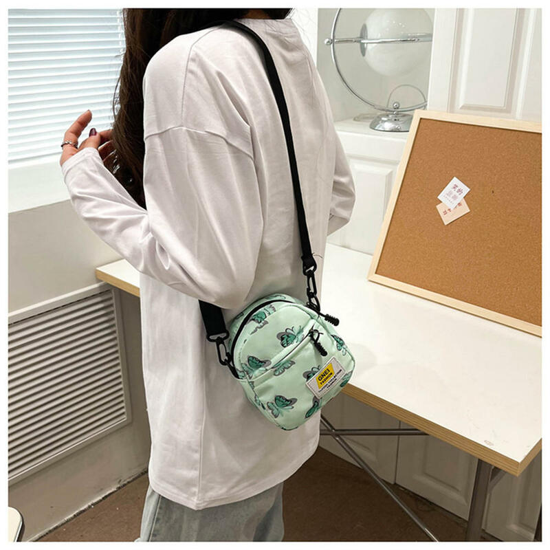 Mini bolsos cruzados de lona para mujer, bolsos pequeños de mariposa, bolso de mensajero de hombro, bolso de teléfono con solapa para estudiante de niña coreana, monederos