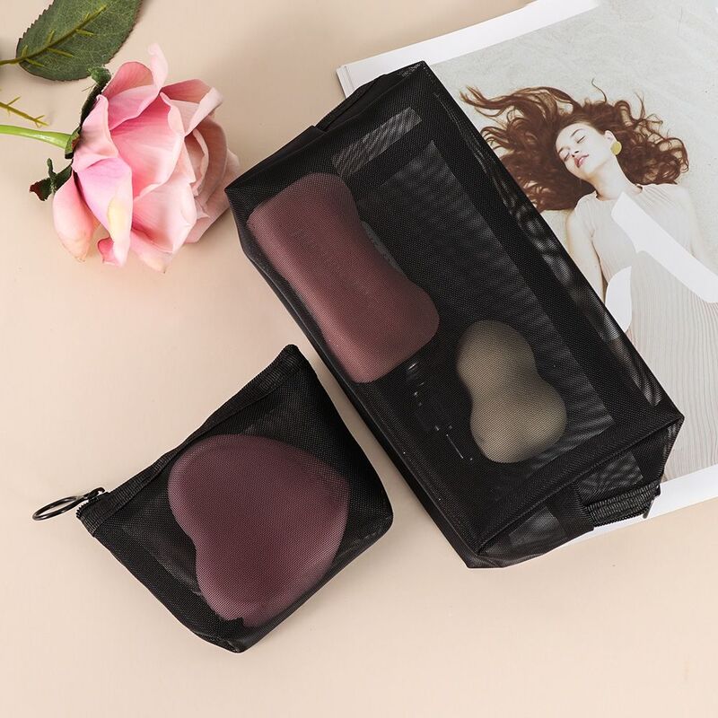 Fashion Transparent Wash Pouch Mesh Package Travel Organizer Handbags Makeup Bags Bathing Bags Storage Bags Cosmetic Pouch