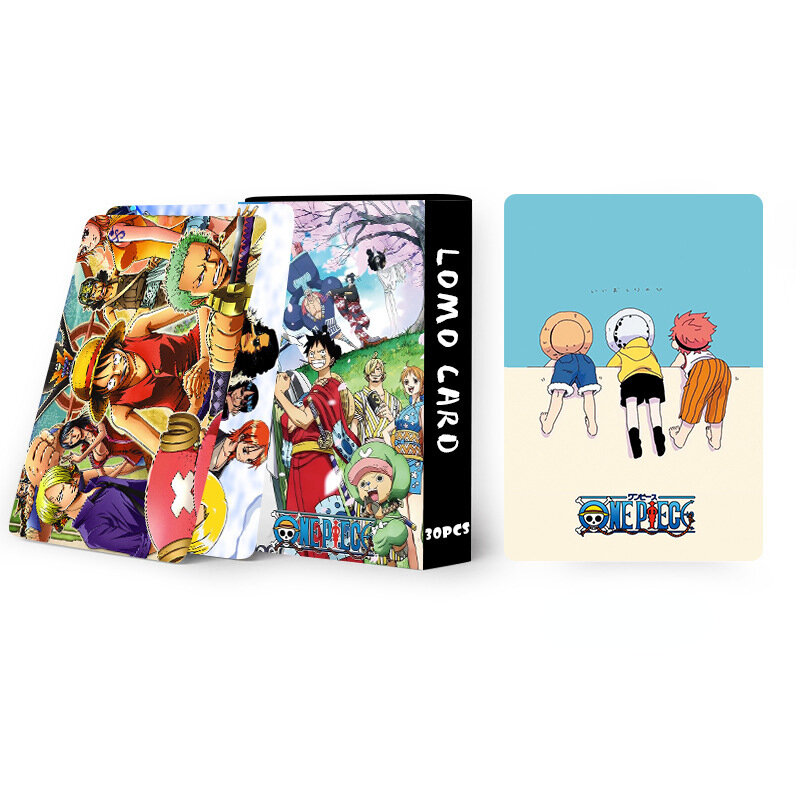 30 stücke doppelseitige kleine Karten um den Anime ein Stück Land bewegen seltene Sammlung rechtwinklige dicke Karten Affe d. Luffy