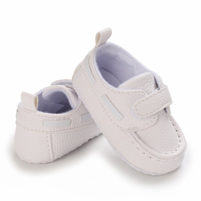 Zapatos informales de cuero antideslizantes para bebés recién nacidos, calzado para primeros pasos, suela suave, para bautismo de 0 a 18 meses