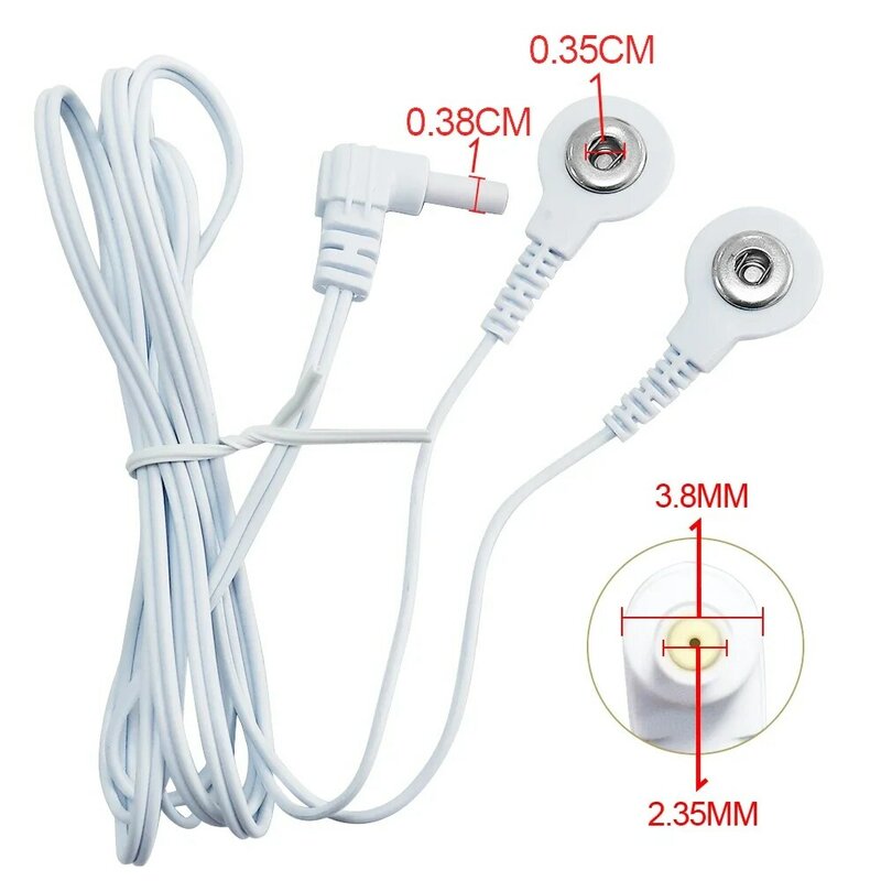 2-drożny przewód elektrodowy z wtyczką 2,35 mm do elektrod Tens Unit EMS Massager Elektryczny stymulator mięśni Linia kablowa elektrody