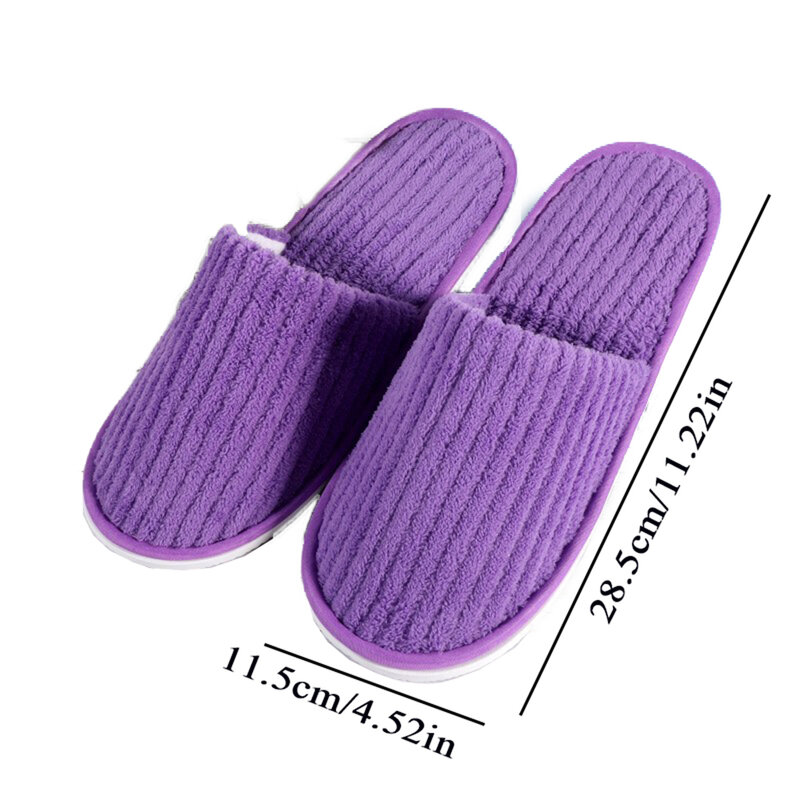 3 Pairs Hotel Travel Disposable Slippers Winter Warm House Spa Slippers Men Women High Quality Nonslip Home Slippers Guest Use