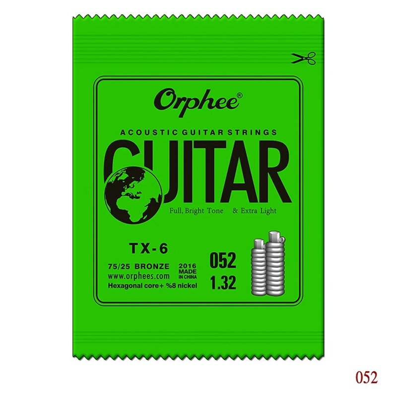Orphee-Juego de cuerdas de guitarra eléctrica de Metal, Serie RX, acero al carbono Hexagonal, 6 cuerdas para guitarra eléctrica