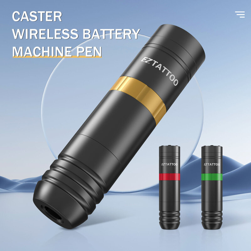 قلم آلة الوشم اللاسلكية بعجلات EZ Caster ، قلم بطارية دوار ، حزمة طاقة محمولة ، شاشة عرض رقمية ليد ، 14.mah
