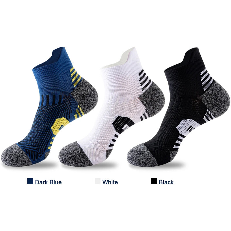 5 Pairs Men's Socks Thickened Towel Bottom Breathable Sports Socks Outdoor Running Basketball Socks Hiking Badminton Men's Socks