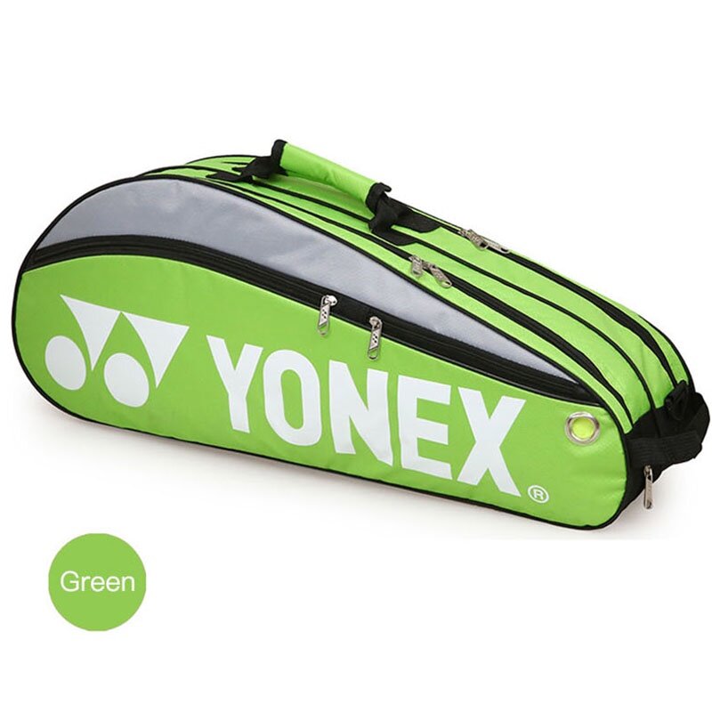 Yonex original saco de badminton max para 3 raquetes com sapatos compartimento peteca raquete saco de desporto para homem ou mulher 9332