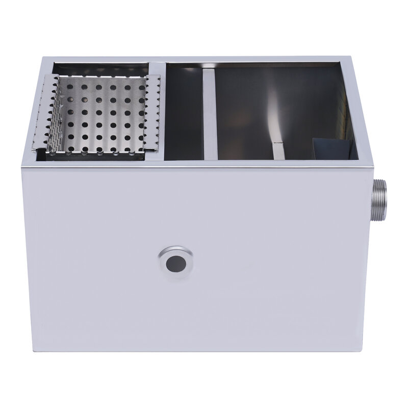 Commercial Stainless Steel Grease Trap Interceptor Restaurant Baffles Removable Silver For Kitchen Wastewater