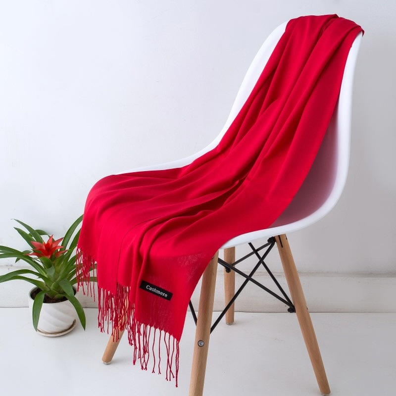 Женский однотонный шарф из искусственного кашемира, 70*180 см, в европейском и американском стиле, тонкая весенне-летняя длинная воздухопроницаемая шаль