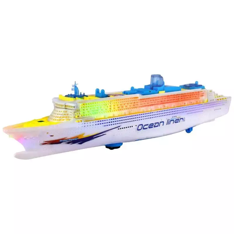 Brinquedo do navio de cruzeiro com luz e som intermitentes, forro do oceano, barco elétrico, decorações náuticas, divertimento