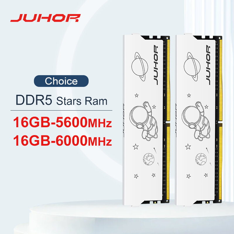 JUHOR DDR5 16GB 5600MHz 6000MHz DIMM Desktop Computador Gaming Memória Ram