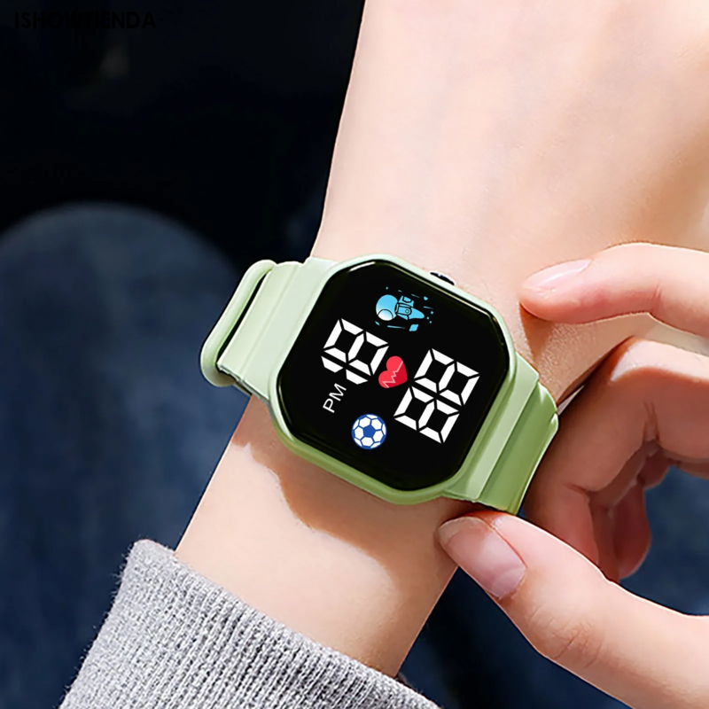 Jam Tangan Digital ใหม่สำหรับเด็กกีฬานาฬิกาอิเล็กทรอนิกส์นาฬิกาข้อมือเด็ก LED เด็กผู้หญิงผู้ชายนาฬิกากีฬาของเด็ก relogio