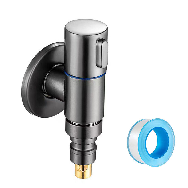 Multi Use Stainless Steel Washing Machine Faucet Quick Opening Angle Valve Rotary Switch Great for Kitchen and Bathroom