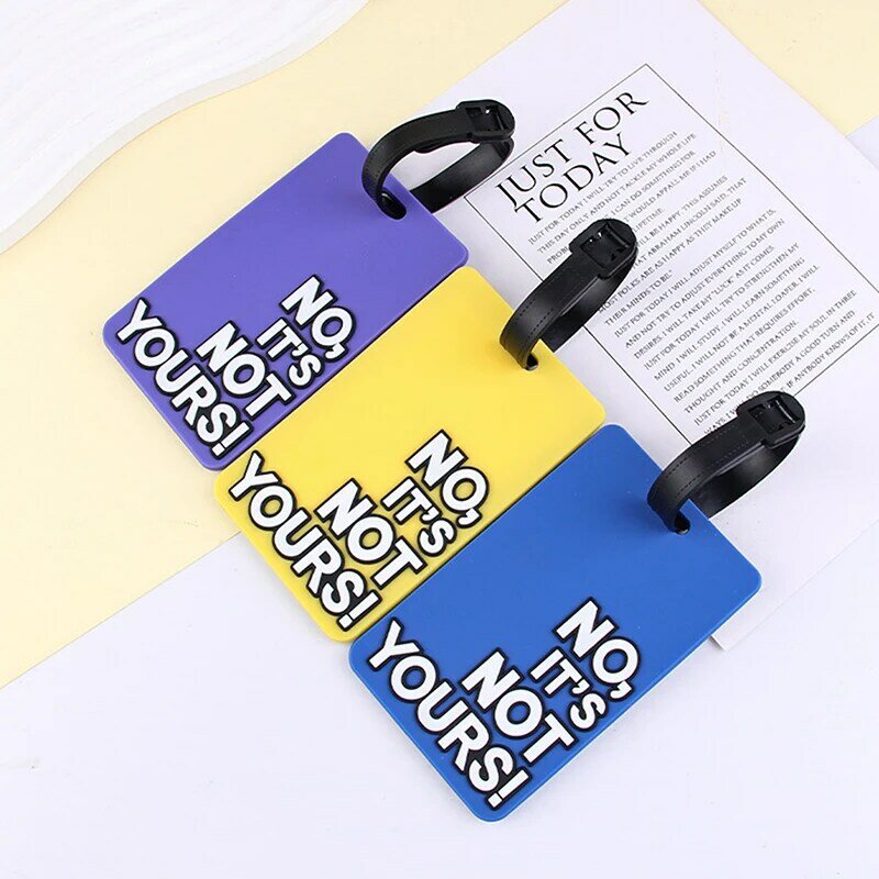 Cute Luggage Tag Silicone Letter Suitcase Baggage Luggage PVC Tags Name ID Bag Identifier Label Airplane Travel Accessories
