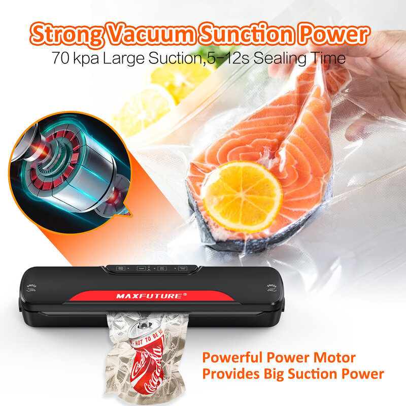 MAXFUTURE Mini Vacuum Sealer Lebensmittel Taschen Packer Automatische Abdichtung Maschine für Home Ktchen Intelligente Lagerung Sous Vide Lebensmittel Schoner