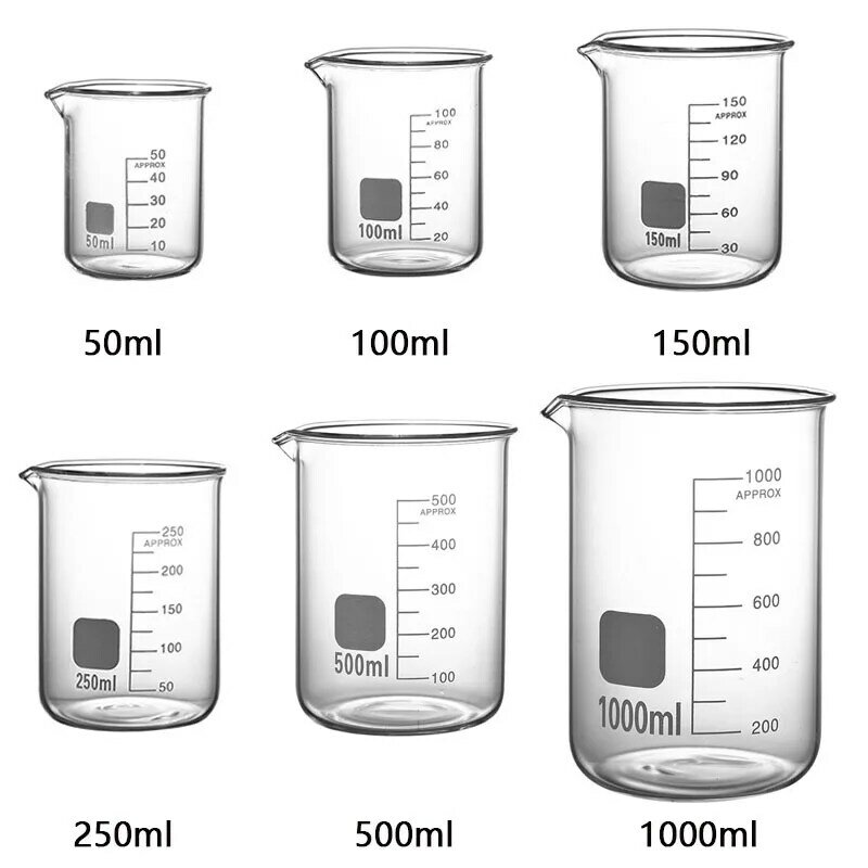 YWDL-كوب قياس زجاج البورسليكات عالي ، شفاف ، متدرج ، مقاوم للحرارة ، متعدد الوظائف ، كوب