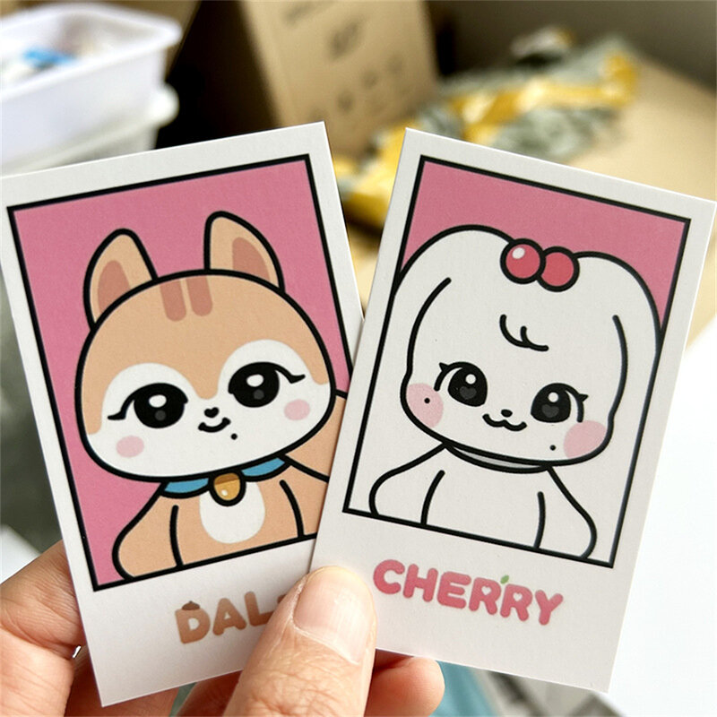7 pz/set KPOP photogcards IVE MINIVE Cartoon Image LOMO Cards CHERRY NAORI CHEEZ Double-Sided cartolina Paper Card Fans Collection