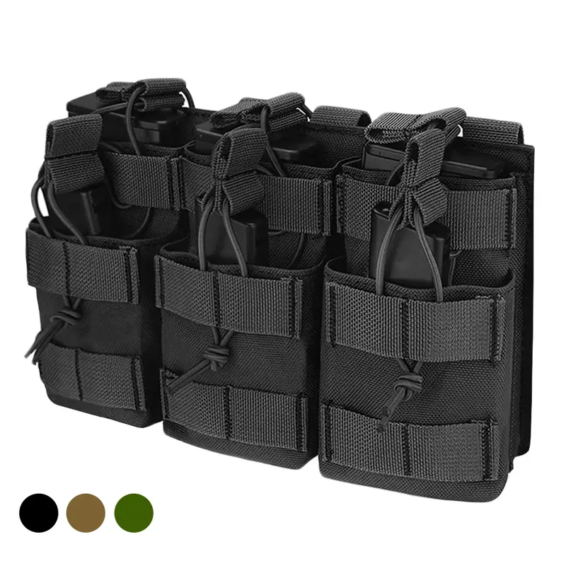 Chiến Thuật Molle Ba Tạp Chí Túi 2 Lớp Mag Túi Đa Năng Hộp Mực Giá Đỡ Cho M4 M14 M16 AK AR