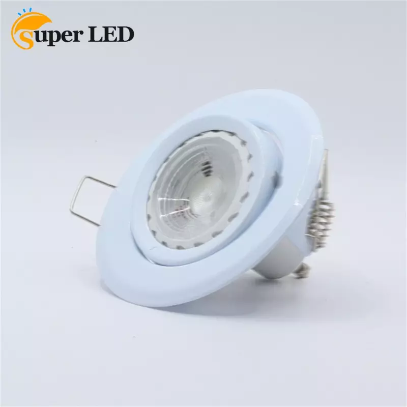 JOYINLED faretti da incasso regolabili in metallo bianco rotondo commerciale cornice per lampada LED GU10 MR16 raccordi per lampadine