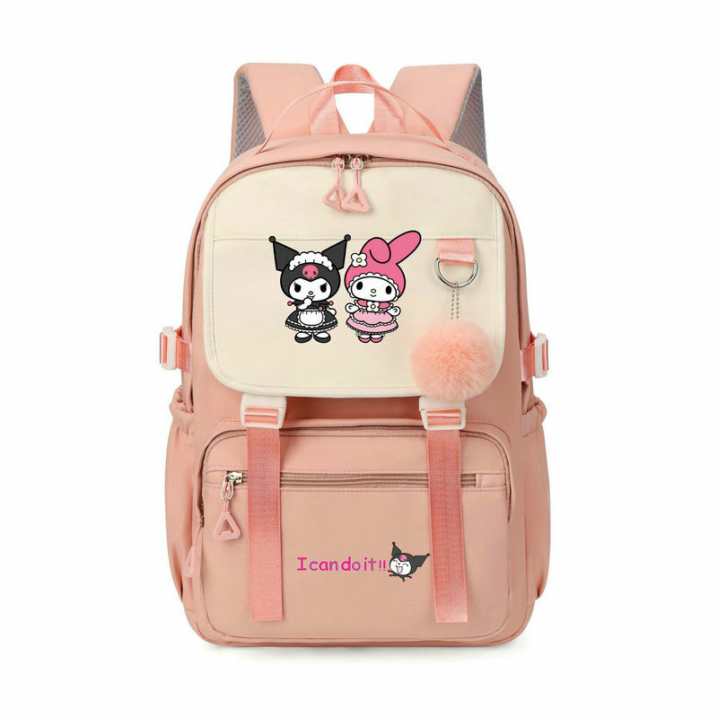 حقيبة ظهر Kawaii Kuromi Melody للأولاد والبنات ، حقيبة كتب مطبوعة بالأنمي ، حقيبة مدرسية للطلاب ، حقيبة ظهر للمراهقات ، حقيبة ظهر للأطفال
