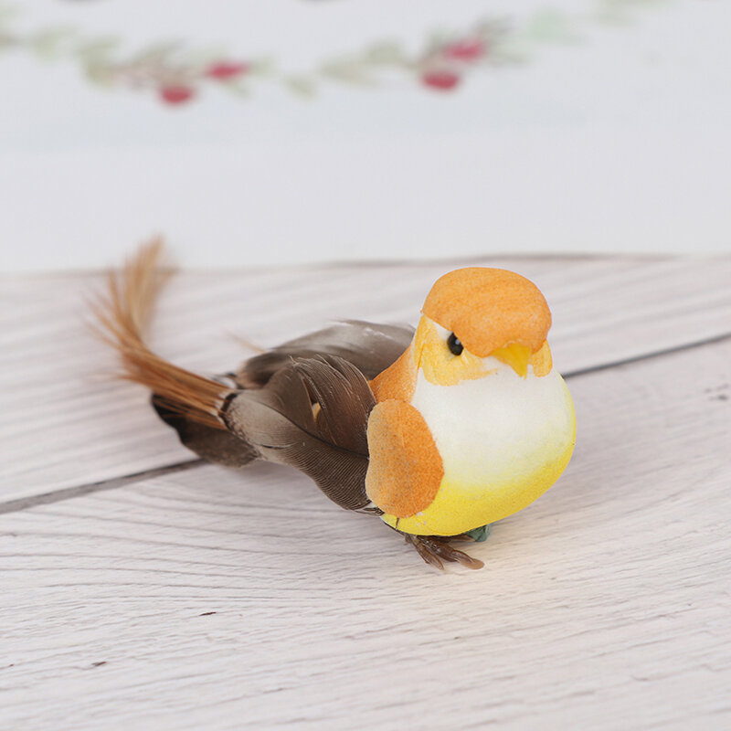 1 buah burung palsu Mini bulu busa buatan burung Mini dekorasi pesta pernikahan rumah barang dekoratif kecil