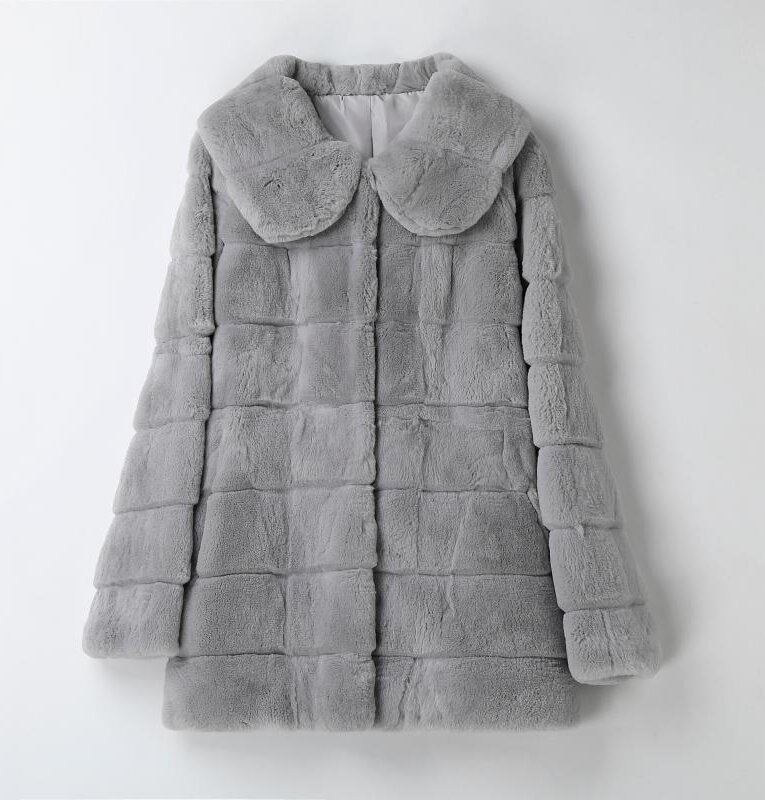 Whole skin Rex rabbit fur grass coat Women's coat 2022 winter new fur integrated fur coat
