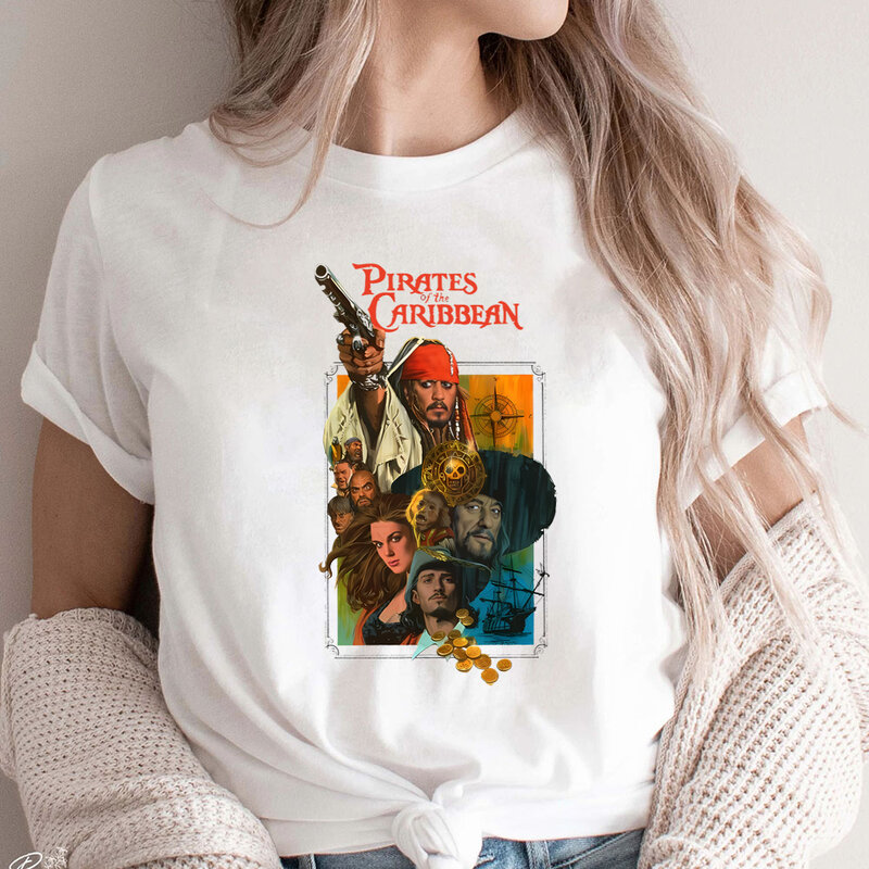 Dode Mannen Vertellen Geen Verhalen Grafische Print T-Shirts Klasse Film Vintage Captain Pirate Tee Dames Kleding Comfort Kleuren Dames Shirt