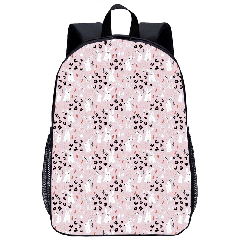 Cartoon Rabbit Print Backpack Girls Boys School Bag Student Book Bag Teenager Laptop Bag Daily Casual Backpacks Travel Rucksacks