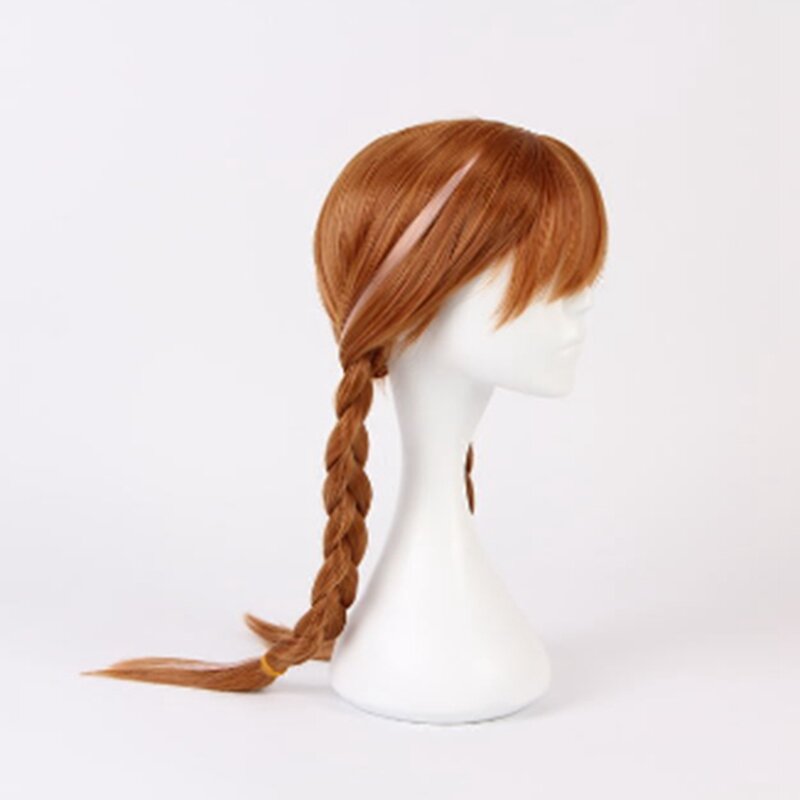 Wig untuk Cos Wig Anime "Frozen" Anna Double Whip Elsa putri Wig Halloween anak-anak