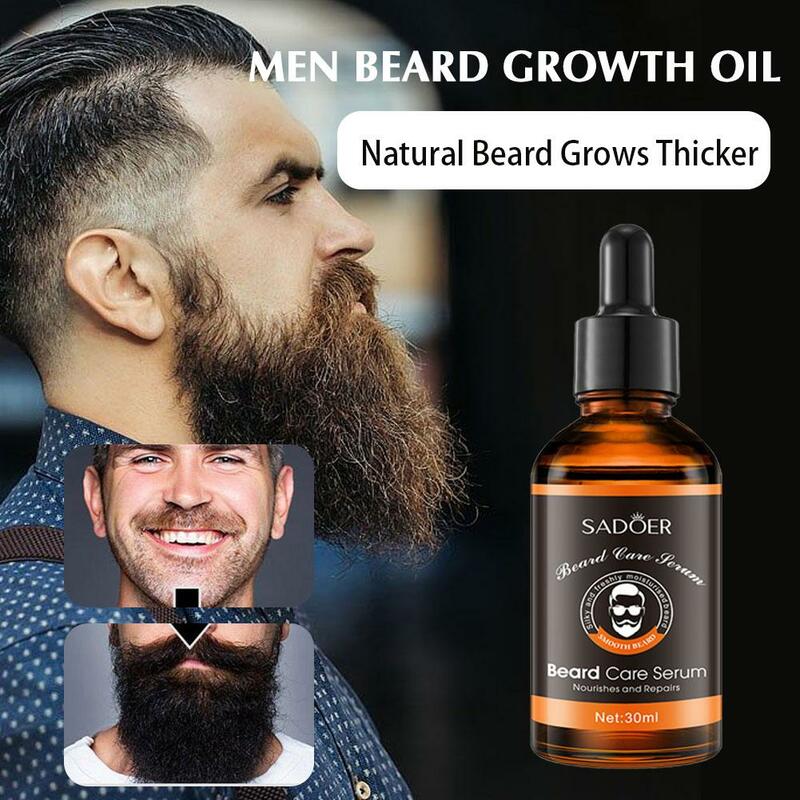 30ML Men Natural Beard Growth Oil Moisturizing Smoothing Gentlemen Tools Dashing Beard Beard Oil Care Conditioner V4E4