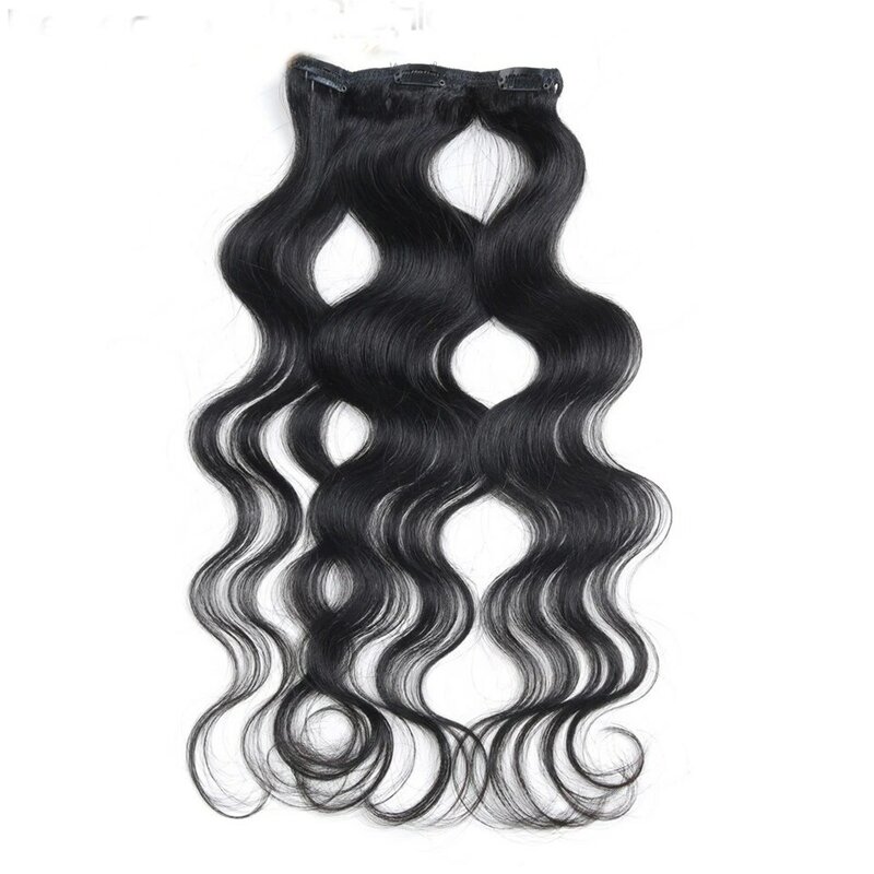 Clip In Hair Extensions Human Hair Brazilian Body Wave Clip In 8 Pcs/Set Natural Black Color Clip Ins Remy Hair 8-26 Inch 120G