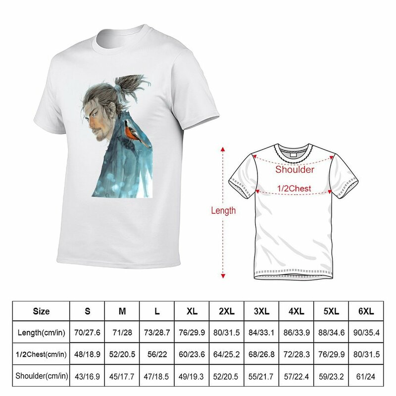Miyamoto Musashi T-Shirt, Gola redonda, Humor de movimento, Top gráfico, Tee Novidade, Casa, Eur Tamanho, Tamanho grande