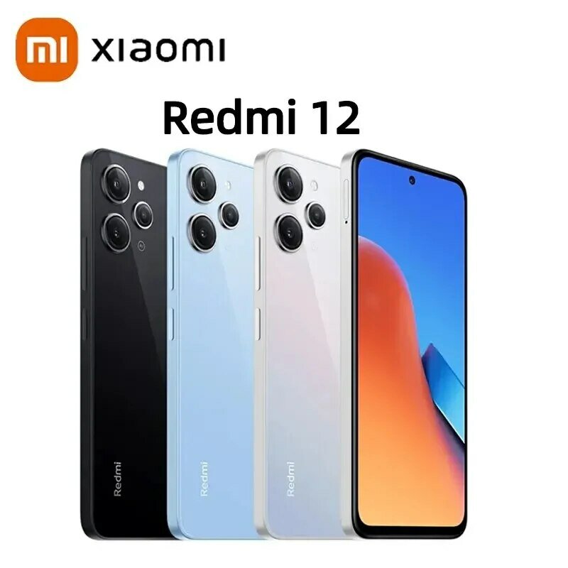 Смартфон Xiaomi Redmi 12, телефон с планшетом MTK Helio G88, тройная камера 50 МП, большой экран 6,79 дюйма, DotDisplay, аккумулятор 5000 мАч, зарядка 18 Вт