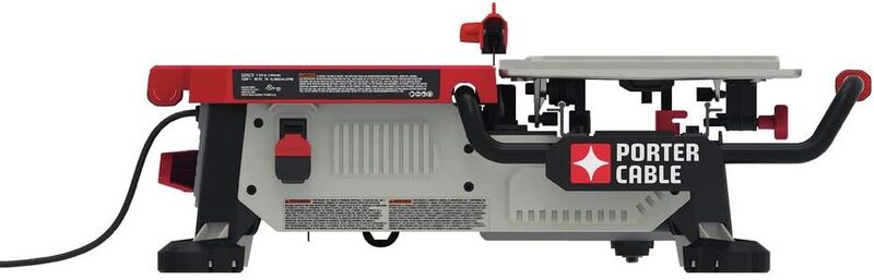 PORTER-CABLE-Scie à carrelage, scie à support avec capacité de coupe de 7 pouces et guide de coupe embarqué (PCE980)