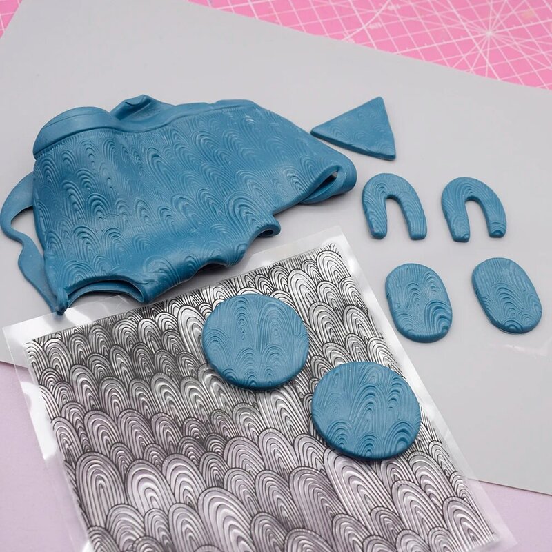 Polymer Clay Textura Folha para Stamp Emboss, DIY Jóias, Brinco Impressão Fazer, Padrão, Novo