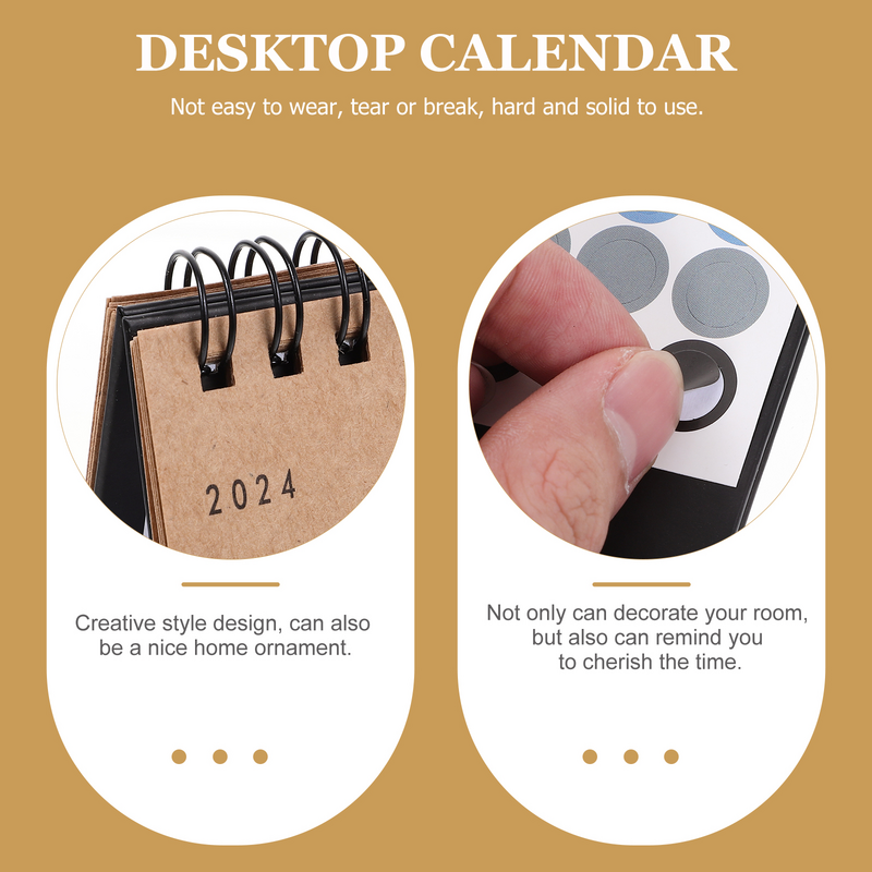Pocket 2024 Mini calendario da tavolo tende da ufficio per la pianificazione della lista delle cose da fare tavolo di carta