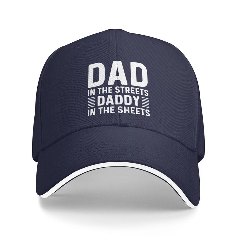 Pai nas ruas Pai nas folhas Tampão para mulheres, chapéu do pai, tampão gráfico, azul marinho