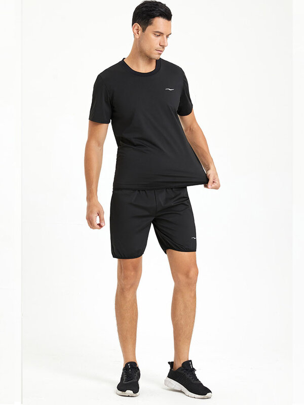 2 pz/set tute da Sauna camicia + pantaloncini per uomo manica corta tuta da Sauna compressione Top perdita di peso Body Shaper per allenamento