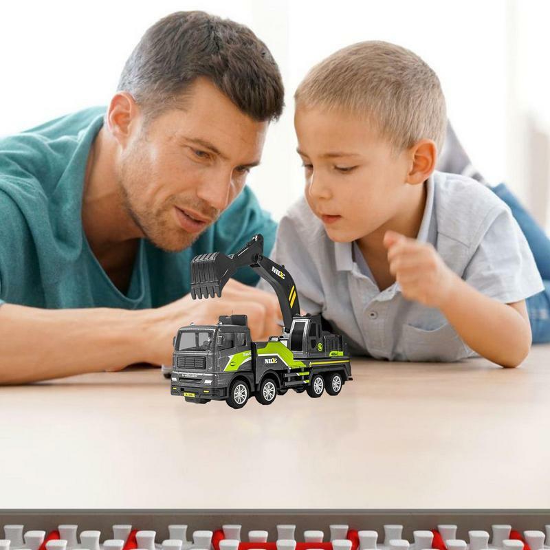Vehículos de ingeniería de juguete, excavadora y volquete, juguete alimentado por fricción, coches de juguete, camión y excavadora, Playa